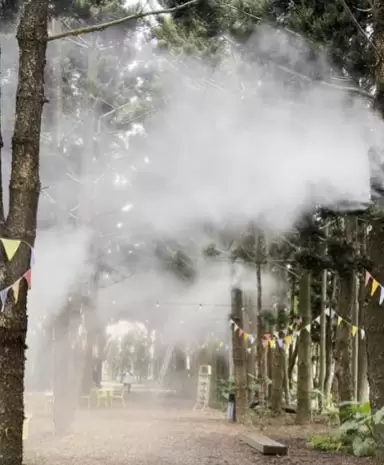 高壓水霧露營區降溫造景