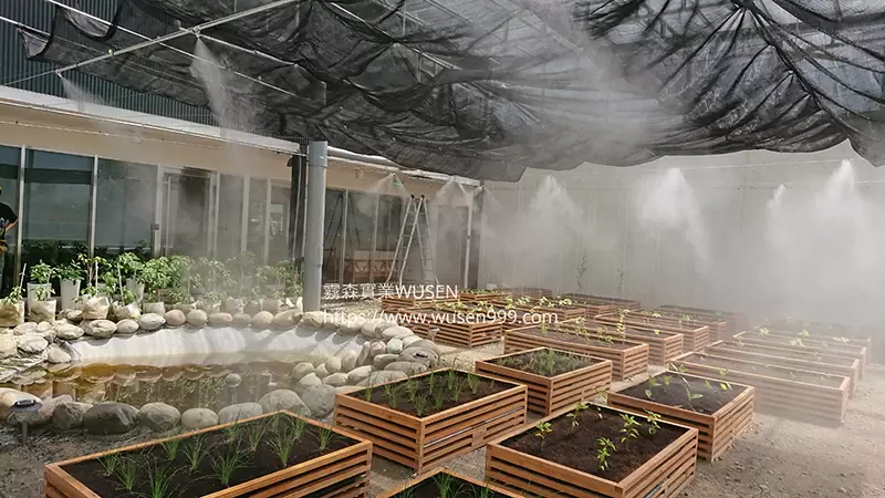 綠能工務所水霧系統降溫加濕,霧森實業-噴霧風扇，工業級高壓噴霧機組，高壓微霧機組