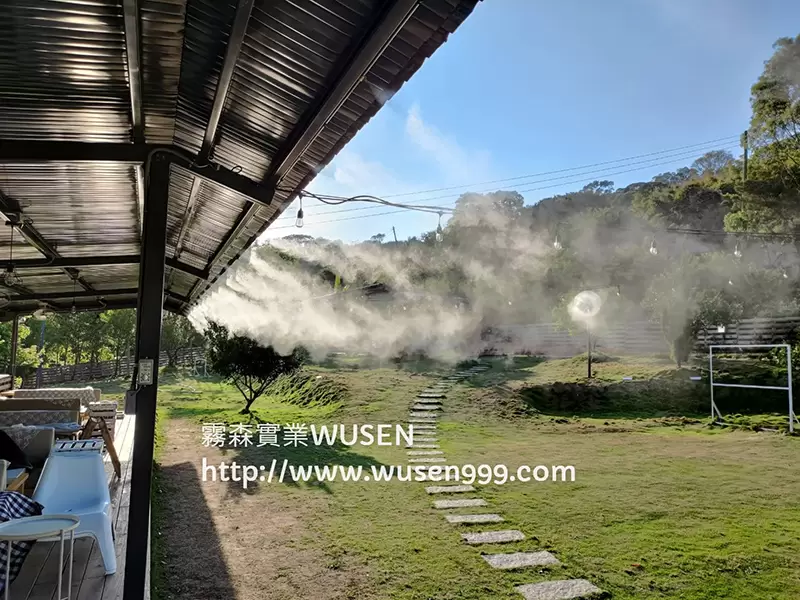 降溫、降塵、加濕、景觀、除臭、消毒， 高壓水霧工程,霧森實業-噴霧風扇，工業級高壓噴霧機組，高壓微霧機組